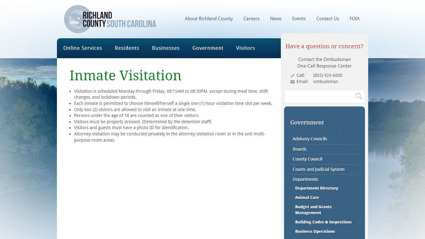 Inmate Visitation - Richland County